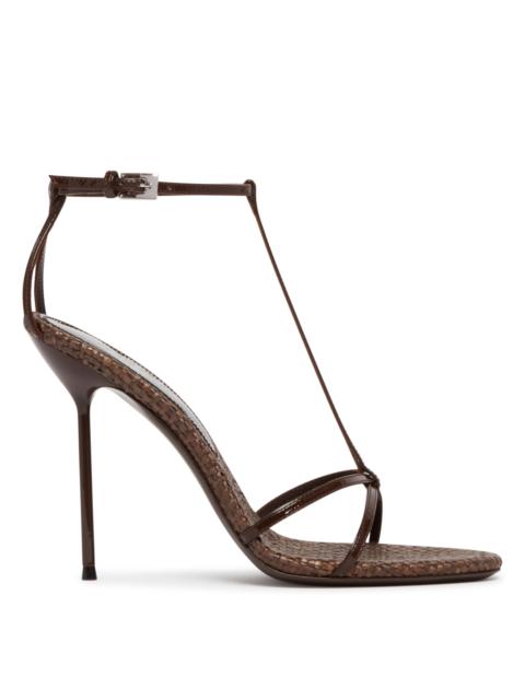 PARIS TEXAS Brown T-Strap Sandals