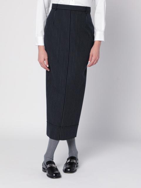 Thom Browne Navy blue pinstriped pencil skirt