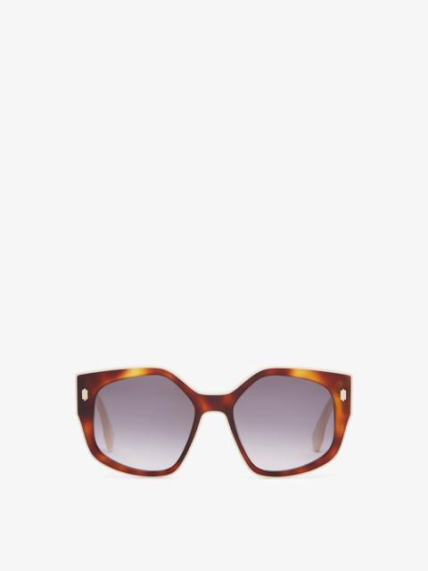 FENDI Havana and creamy white acetate sunglasses