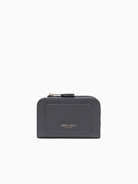 GIORGIO ARMANI PEBBLED LEATHER BIFOLD WALLET