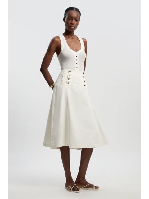 KAREN MILLEN Denim Button Front Skirt