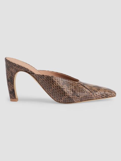 MALONE SOULIERS Women's Rowe 90MM Snakeskin Mules - Taupe
