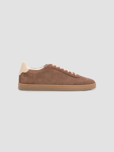 Brunello Cucinelli Men's Suede Low-Top Sneakers - Fango