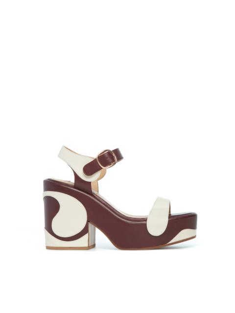 GABRIELA HEARST Iris Platform Sandal in Cream Bordeaux Leather