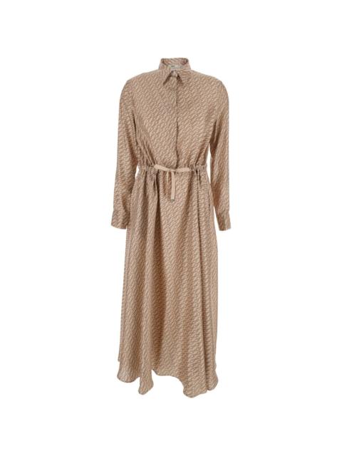 Herno belt patterned midi shirt dress