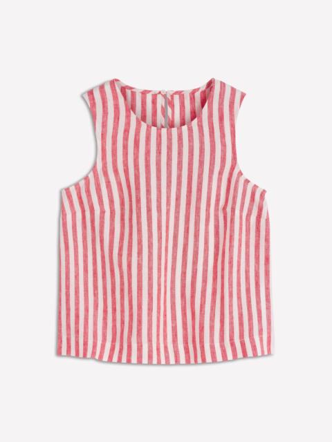 BODEN Sofia Linen Top-Bright Cherry Stripe