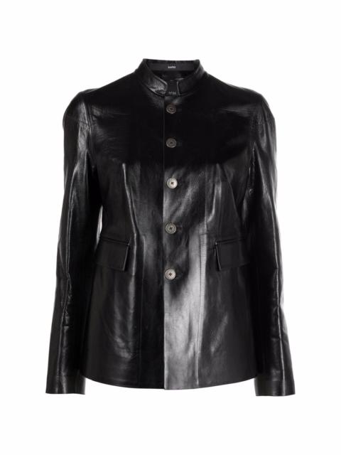 SAPIO single-breasted leather jacket