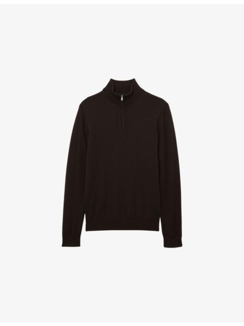 REISS Blackhall Zip-Neck Merino-Wool Jumper