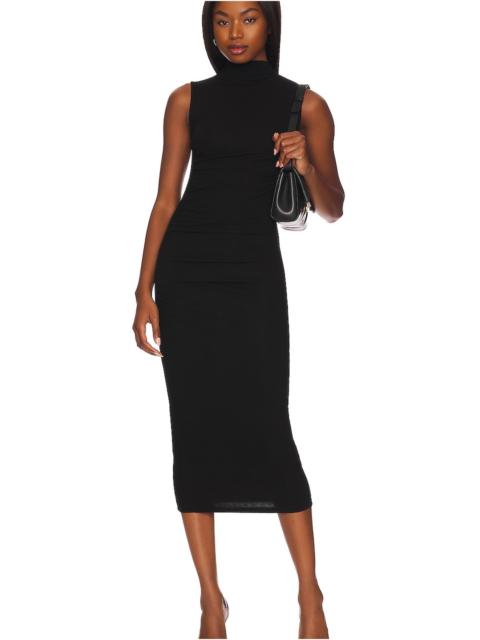Enza Costa Silk Knit Sleeveless Twist Midi Dress