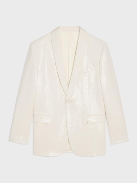 CELINE JUDE JACKET IN SAND MICRO-SEQUINS
