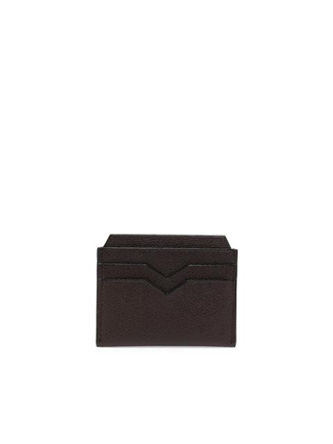 Valextra V-shape detail leather cardholder