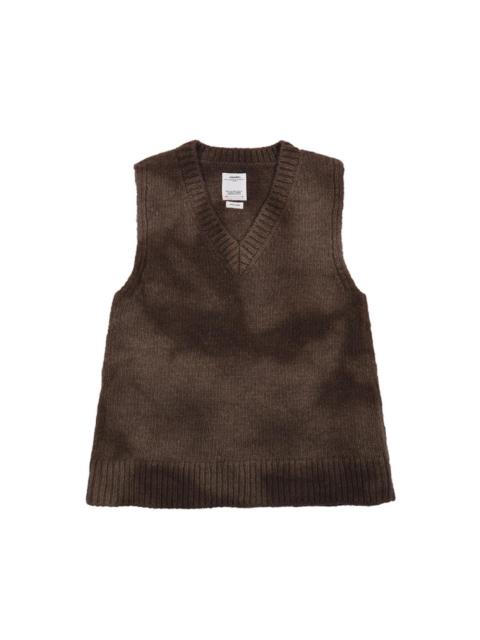 visvim SELMER V-NECK VEST (UNEVEN DYE) BROWN