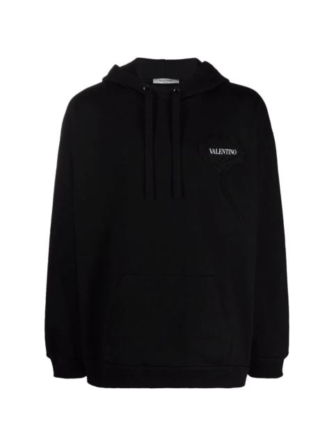 Valentino logo floral patch hoodie