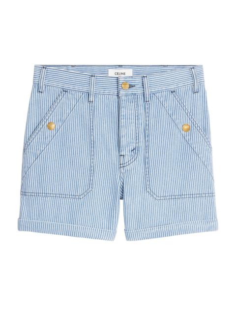 CELINE Suzanne shorts in cotton hickory