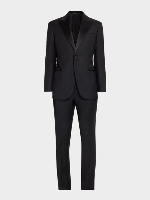 EMPORIO ARMANI Men's G Line Jacquard Wool Satin-Trim Two-Piece Suit