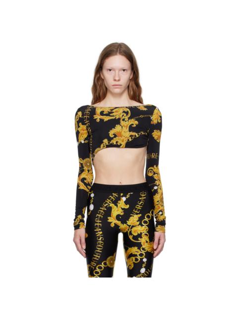 VERSACE JEANS COUTURE Black Chain Couture Bodysuit