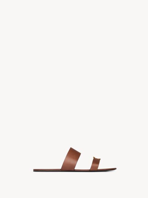 SAINT LAURENT BABYLONE SLIDES IN SMOOTH LEATHER