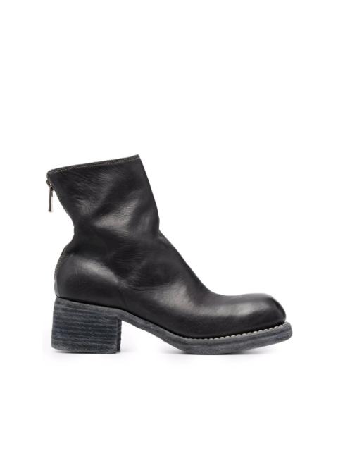 zip-front ankle boots