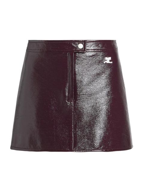 courrèges Women's Reedition Cotton-Blend Vinyl A-Line Mini Skirt - Burnt Red