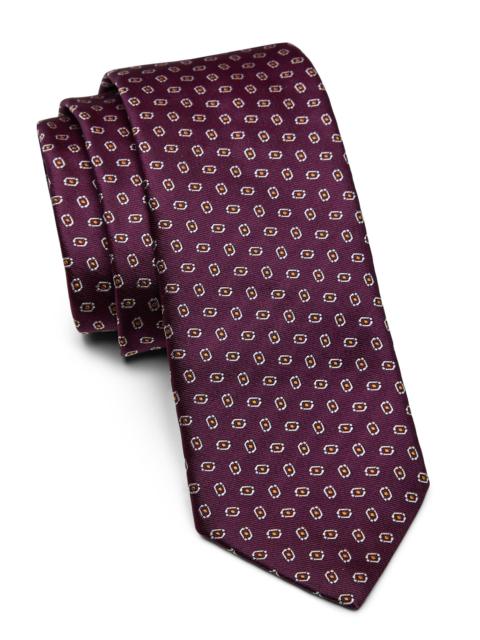 EMPORIO ARMANI Men's Geometric Woven Silk Tie - Vinaccia
