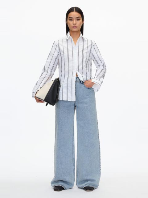 3.1 Phillip Lim Relax Fit Poplin Shirt with Wave Embroidery