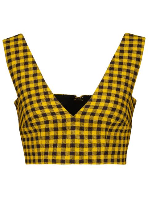 EMILIA WICKSTEAD Joice gingham cloque crop top