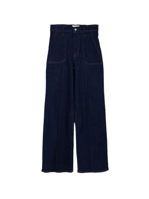 FRAME Le Slim Palazzo pintuck-pocket jeans