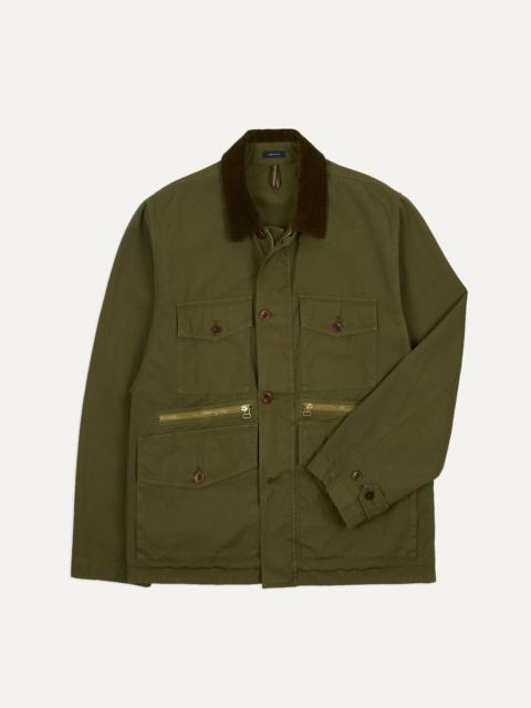 Washed Olive Cotton Hiking Jacket