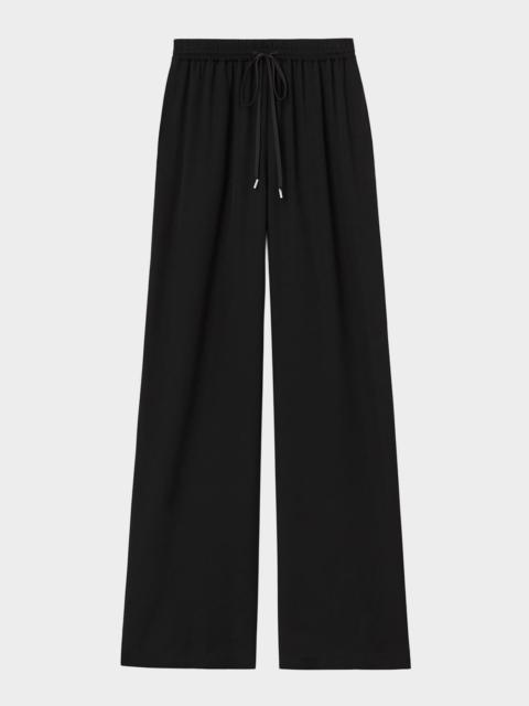 Lafayette 148 New York Penn Straight-Leg Silk Georgette Pants