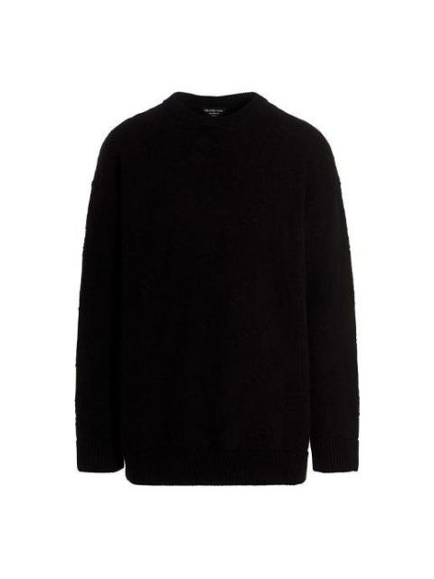 BALENCIAGA Balenciaga Jacquard Logo Knit Sweater 'Black' 662728T31661000