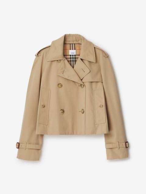 Burberry Cropped Gabardine Mayfair Trench Jacket