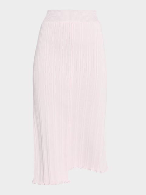 Jil Sander Asymmetric Fine Ribbed Cotton Skirt