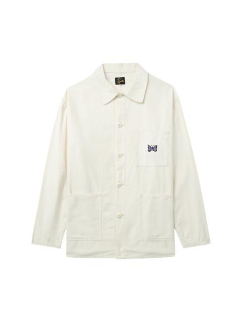 NEEDLES logo-embroidered cotton shirt jacket
