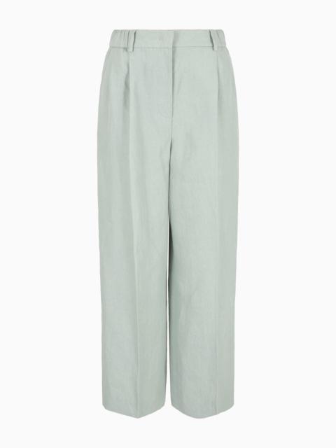 Wide-legged linen trousers