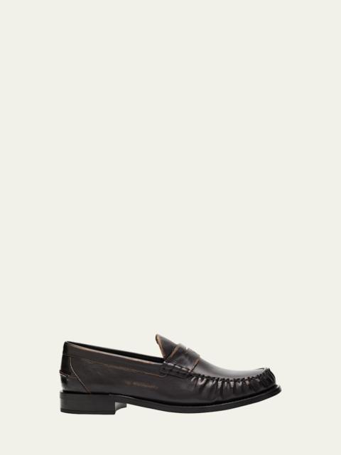 Prada Distressed Leather Loafers