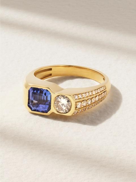 JACQUIE AICHE 18-karat gold, tanzanite and diamond ring Gold