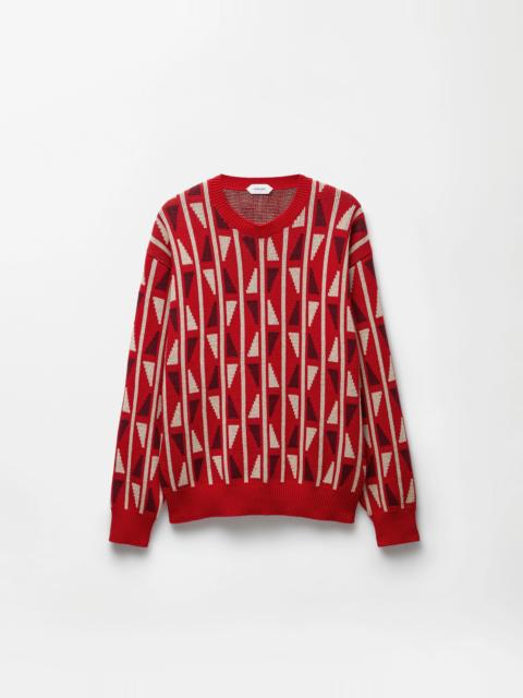 VERSACE Jacquard Wool & Cashmere Knit Sweater