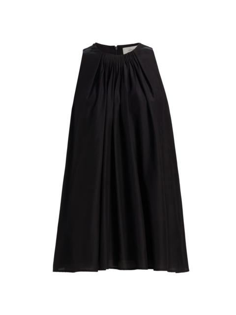 Loulou de Saison Women's Liao Cotton-Silk Pleated Neckline Blouse - Black