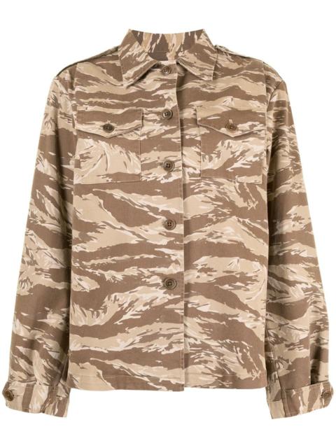 NILI LOTAN camouflage print shirt