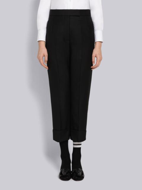Thom Browne Super 120s Wool Twill Classic Backstrap Trouser With Pearls