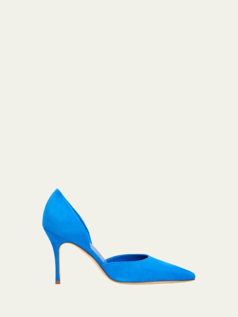 Manolo Blahnik Taylerbinu Suede D'Orsay Pumps
