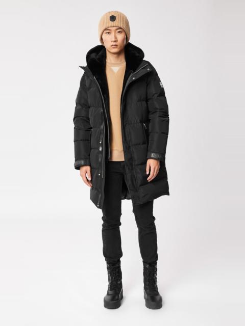 REYNOLD down coat with removable shearling bib and hood