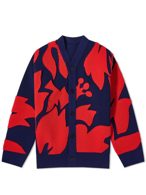 Sacai Floral Embroidered Patch Cardigan