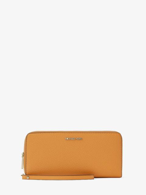 MICHAEL KORS Jet Set Travel Large Pebbled Leather Wristlet