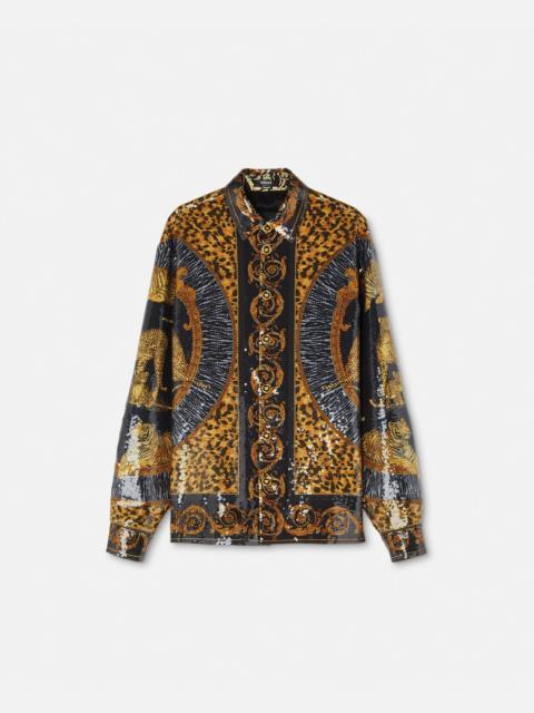 VERSACE Embroidered Wild Cats Overshirt