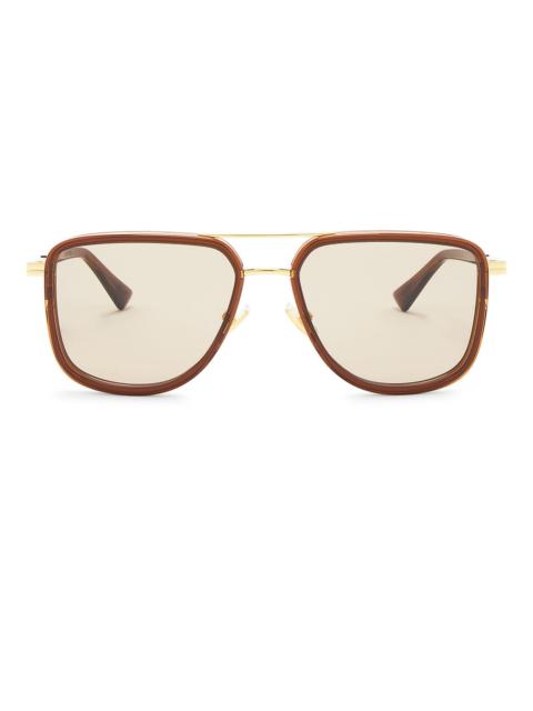 Bottega Veneta Metal Combi Pilot Sunglasses