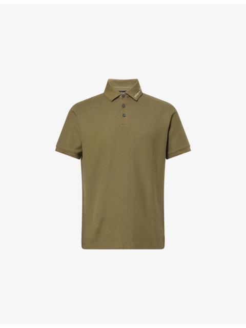 EMPORIO ARMANI Logo-Collar Short-Sleeve Cotton Polo