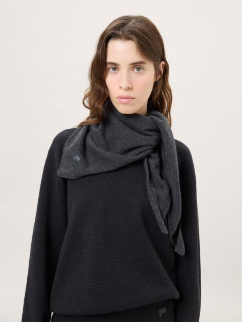 PANGAIA Cashmere and Merino Wool Blend Bandana Scarf - Dark Grey Marl