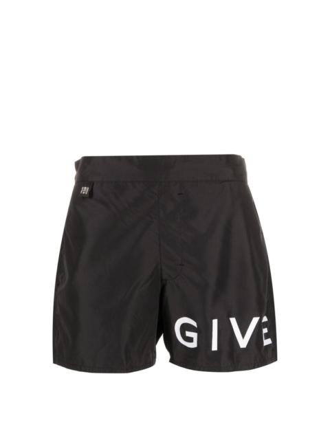 Givenchy logo-print elasticated swim shorts