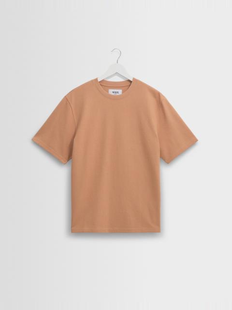 Wax London Dean - Dusty Orange Textured Organic Cotton T-Shirt